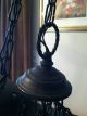 Vintage Wrought Iron 6 Lamp Chandelier Victorian Gothic Light Fixture Chandeliers, Fixtures, Sconces photo 7