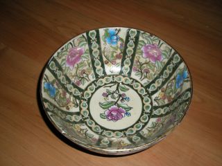 Fine 19th Century Antque Arts And Crafts Chinese Rose Medallion Porcelain Bowl photo