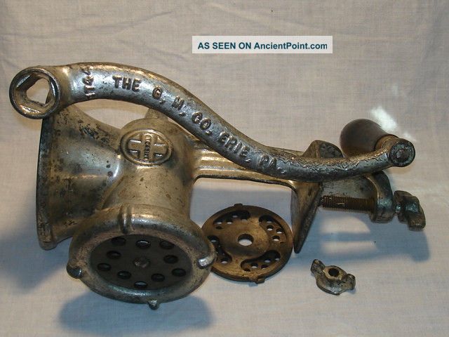 Griswold 4 Cast Metal Meat Grinder The,  G,  M,  Co,  Erie,  Pa Hand Operated Vgc Nr Meat Grinders photo