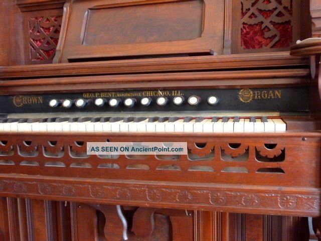Antique Geo.  P.  Bent Pump Organ In Good Working Order Keyboard photo