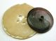 2 Antique Carved Shell Buttons Mop & Iridescent Designs Buttons photo 1