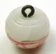 Antique Swirl Back Glass Ball Button W Pink White & Gold Swirl Overlay 5/8 