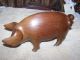 Vintage Carved Wooden Boar/swine/pig Carved Figures photo 1