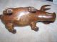 Vintage Carved Wooden Boar/swine/pig Carved Figures photo 3