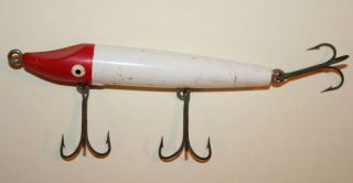 Perky Vintage Fishing Lure C1960 Red & White Painted Body photo