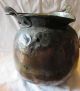 Antique 18th Century Copper Cauldron Pot And Ladle Maker ' S Mark Rare Primitive Primitives photo 11