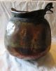 Antique 18th Century Copper Cauldron Pot And Ladle Maker ' S Mark Rare Primitive Primitives photo 1