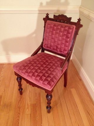 Antique Chair Ansonia Mahogany Solid Seat,  Ships Freight For $69.  Make Offer photo