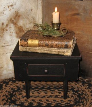 Wood Table Riser/footstool Drawer Box 4 Spice/salt/candle/sewing Cupboard Black photo