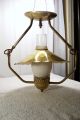Antique 1920 ' S Art Deco Metal Gold Ceiling Lamps With Chimney Glass - Art Deco photo 1