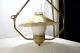 Antique 1920 ' S Art Deco Metal Gold Ceiling Lamps With Chimney Glass - Art Deco photo 2