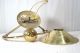 Antique 1920 ' S Art Deco Metal Gold Ceiling Lamps With Chimney Glass - Art Deco photo 7