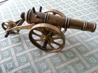 Antique Cannon Brass Statue Made In England British Empire photo