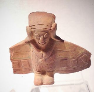 Pre Columbian Ecuador Figure Pottery Birdman Shaman Jamacoaque Authentic photo
