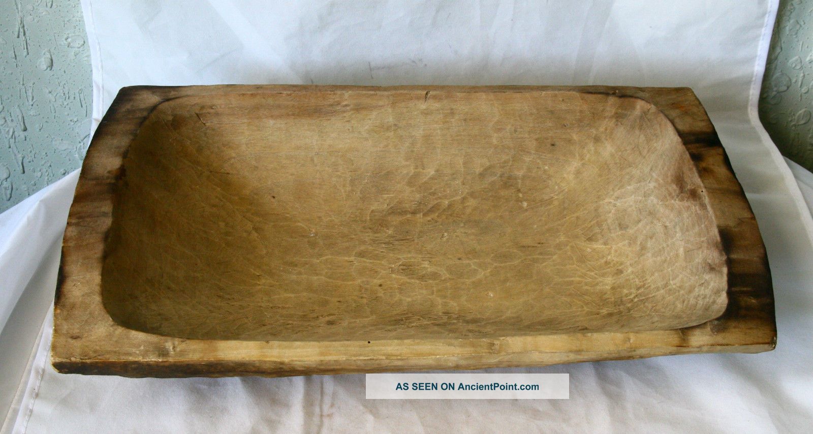Antique Primitive Hand Carved Wooden Trencher Dough Bowl - 17 Primitives photo