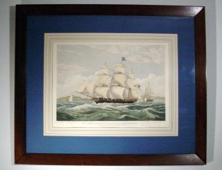 British 19th Century Maritime Engraving Samuel Enderby Whaling Ship Aquatint ' 35 photo