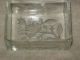 Antique/vintage Decorative Glass Jewelry Box,  Etched Flowers Top,  Sides,  3 