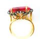 Rose Cut Diamond & Natural Ruby Gold Plated Antique Look Jewelry Ring Size 7 Islamic photo 2