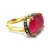 Rose Cut Diamond & Natural Ruby Gold Plated Antique Look Jewelry Ring Size 7 Islamic photo 3