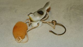 Grey/yellow - Breasted Bird Dripcatcher - Half Doll - W/ Elastic Cord And Sponge photo