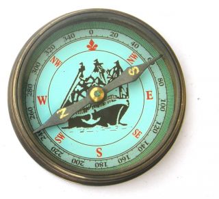 Solid Brass Pocket Sundial Compass Collectible Nautical Home Decor photo