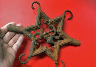 Large Iron Star Of David With Cross And Anchor/heart Symbol,  18th/19th Century Ad photo