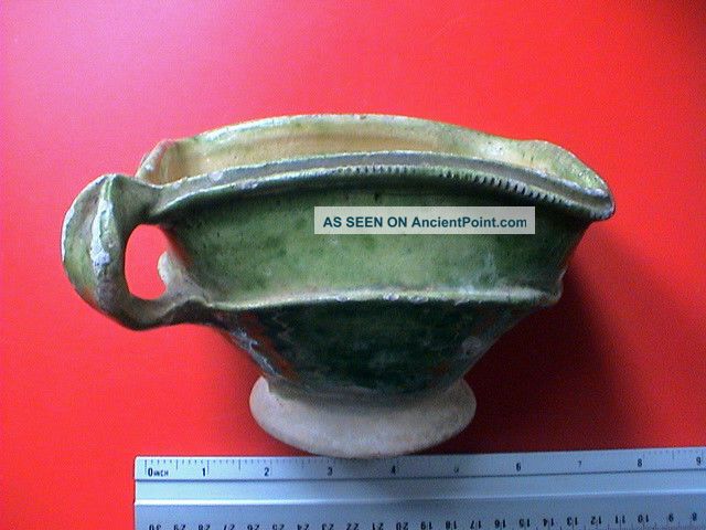 Marvelous Antique Dutch Glazed Pottery Tes/charcoal Vessel,  18th Century Ad. Bowls photo
