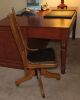Antique Vintage Arts & Crafts Oak Swivel Office Chair 1800-1899 photo 2