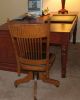Antique Vintage Arts & Crafts Oak Swivel Office Chair 1800-1899 photo 3