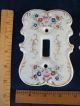 2 Collectible Antique Vtge Painted Floral Porcelain Switch Plates Single Toggle Switch Plates & Outlet Covers photo 2