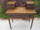 Antique English Tiger Oak Dressing Table Vanity Dresser Writing Desk W/ Drawers 1800-1899 photo 1