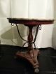 Vintage Marble Top Round Accent Table,  End Table With Paw Feet Other photo 1