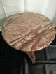 Vintage Marble Top Round Accent Table,  End Table With Paw Feet Other photo 2