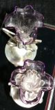 Art Deco Chrome Glass Amethysts Tulip Vases Period Art Deco photo 2