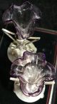 Art Deco Chrome Glass Amethysts Tulip Vases Period Art Deco photo 3