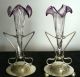 Art Deco Chrome Glass Amethysts Tulip Vases Period Art Deco photo 4