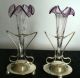 Art Deco Chrome Glass Amethysts Tulip Vases Period Art Deco photo 6