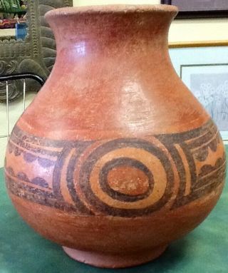 Pre Columbian Panama Cochle Terracota Vessel,  Pottery Artifact Urn Coa photo