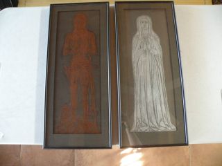 1427 England Grave Rubbing Of A Knight And His Wife Of 2,  Framed photo