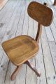 Unique Antique Adjustable Cast Iron And Oak Swivel,  Rolling Desk Chair 1900-1950 photo 1