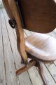 Unique Antique Adjustable Cast Iron And Oak Swivel,  Rolling Desk Chair 1900-1950 photo 5