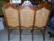 Antique Early 1800 ' S Settee With 2 Arm Chairs Hand Carved Oak Hand Woven Cane 1800-1899 photo 10