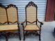 Antique Early 1800 ' S Settee With 2 Arm Chairs Hand Carved Oak Hand Woven Cane 1800-1899 photo 3