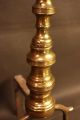 Antique Early 19th Century Brass Beehive Federal Andirons - Fire Dogs Fireplaces & Mantels photo 9