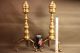 Antique Early 19th Century Brass Beehive Federal Andirons - Fire Dogs Fireplaces & Mantels photo 11