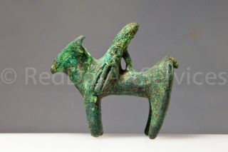 Persian Luristan Bronze,  Stag & Rider.  C.  1200 - 650 Bce (1571) Museum Quality photo