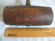 Vintage Wooden Mallet Carpentry Woodwork Tool Primitive Hammer/ Country Primitives photo 8