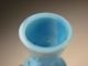 Antique Continental Bristol Opaque Opaline Blue Enamel Glass Vase Pair C1875 Vases photo 6