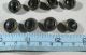 Set Of 18 Antique Faceted Black Glass Brass Painted Shank Buttons Buttons photo 4