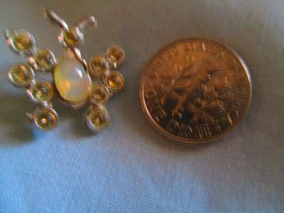 Vintage Antique Clear Rhinestones/metal Button Butterfly Shape Unmarked photo